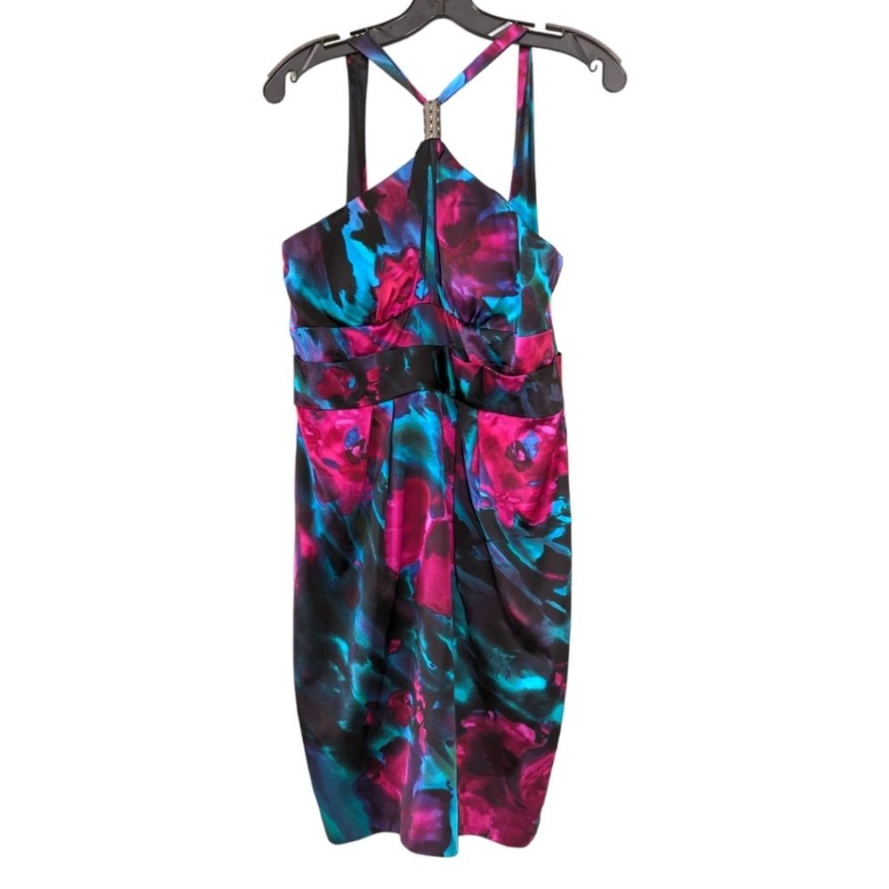 NWT Single Dress Floral Silk Halter‎ Dress L